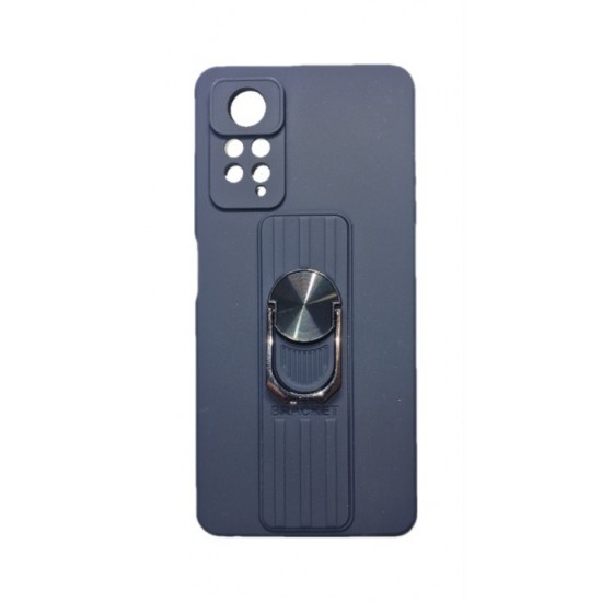 Θήκη Σιλικόνης Ring Case silicone case with finger holder and stand for Xiaomi Redmi Note 11 Pro blue