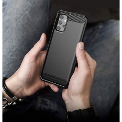 Θήκη Σιλικόνης Carbon Case Flexible Cover TPU Case For Samsung Galaxy A02s EU black