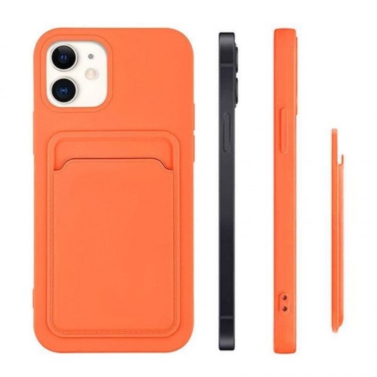 Θήκη Σιλικόνης Card Case Silicone Wallet Wallet with Card Slot Documents for Samsung Galaxy A13 5G pink