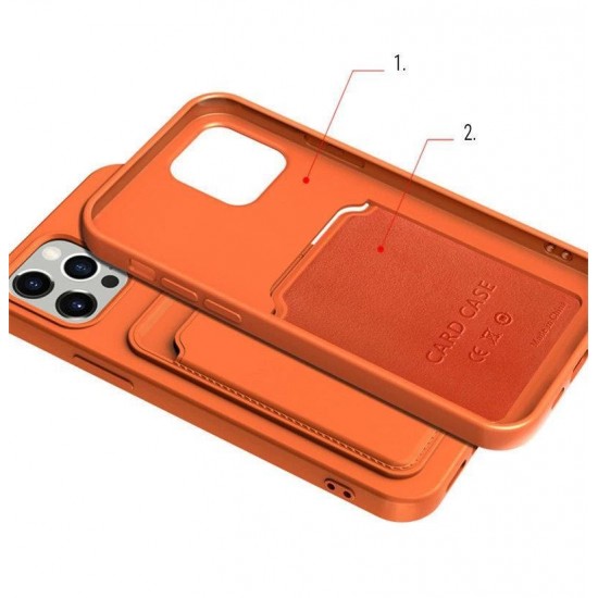 Θήκη Σιλικόνης Card Case Silicone Wallet Wallet with Card Slot Documents for Samsung Galaxy A13 5G pink