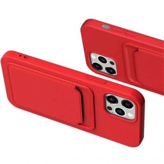 Θήκη Σιλικόνης Card Case Silicone Wallet Wallet with Card Slot Documents for Samsung Galaxy A13 5G pink