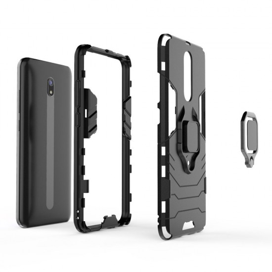 Θήκη Σιλικόνης Ring Armor Case Kickstand Tough Rugged Cover for Xiaomi Mi 11 Lite 5G black