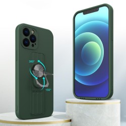 Θήκη Σιλικόνης Ring Case silicone case with finger holder and stand for Xiaomi Redmi Note 11 Pro blue
