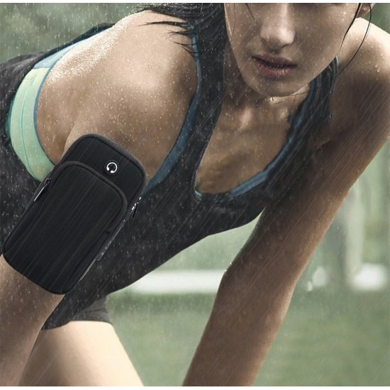 Θήκη Μπράτσου Running armband sports phone band case (max 78 x 162 x 14) mm black 