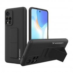 Θήκη Σιλικόνης Wozinsky Kickstand Case flexible silicone cover with a stand Xiaomi Redmi 10 Black