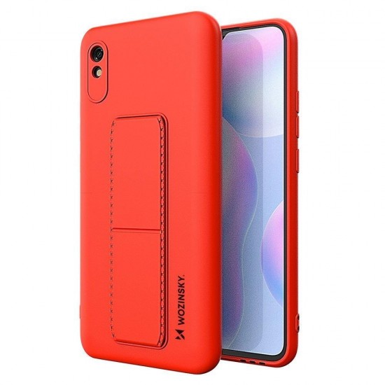 Θήκη Σιλικόνης Wozinsky Kickstand Case flexible silicone cover with a stand Xiaomi Redmi 9A red