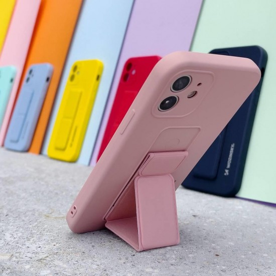 Θήκη Σιλικόνης Wozinsky Kickstand Case flexible silicone cover with a stand iPhone 11 Red