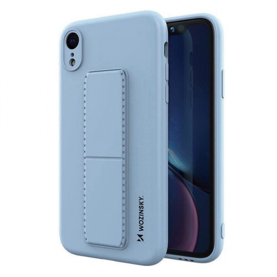 Θήκη Σιλικόνης Wozinsky Kickstand Case flexible silicone cover with a stand iPhone XR light blue