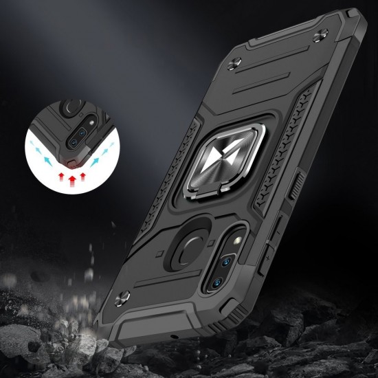 Θήκη Σιλικόνης Wozinsky Ring Armor Case Kickstand Tough Rugged Cover for Samsung Galaxy A22 5G black