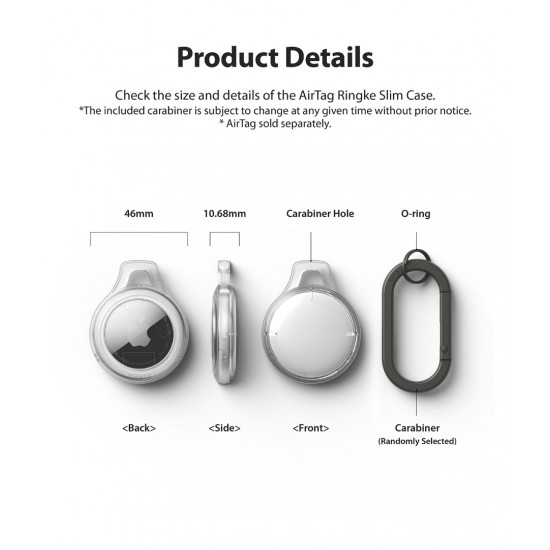 Θήκη Σιλικόνης - Μπρελόκ Ringke AirTag Case Slim (S53346RS)