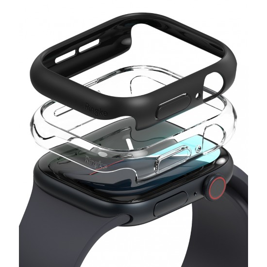 Θήκη polycarbonate Ringke Case For Apple Watch 10 (46mm) Slim 1+1 Clear(1P) + Matte Black(1P) (S941002RS)