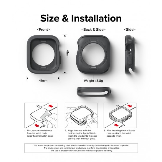 Θήκη Σιλικόνης Ringke Case Air Sports Apple Watch Series 7 (45mm) / 6 / SE / 5 / 4 (44mm) Warm Gray