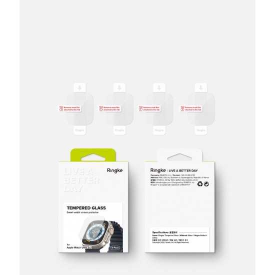 Γυαλί Προστασίας Ringke Tempered Glass Screen Protector for Apple Watch Ultra 2 / 1 (4 Τεμάχια) (G4as095) Γυαλί Προστασίας Ringke Tempered Glass Screen Protector for Apple Watch Ultra 2 / 1 (4 Τεμάχια) (G4as095)