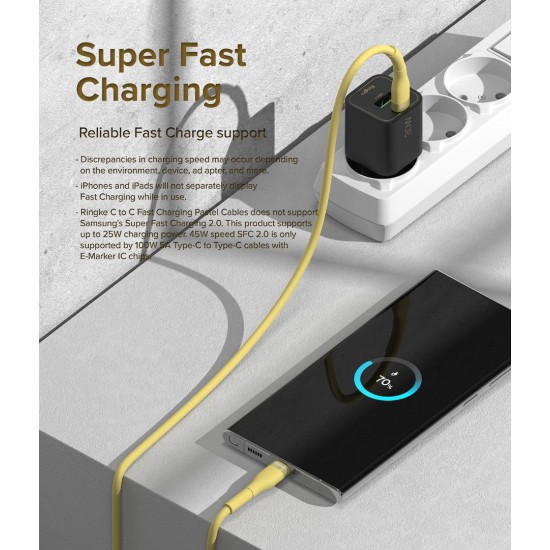 Καλώδιο Ringke Fast Charging Pastel Cable C Type - C Type 2m Yellow (CB60211RS) Καλώδιο Ringke Fast Charging Pastel Cable C Type - C Type 2m Yellow (CB60211RS)