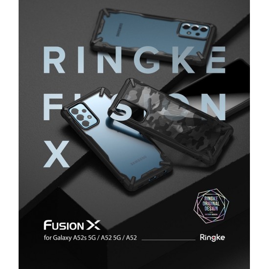 Θήκη Σιλικόνης Ringke Fusion X durable PC Case with TPU Bumper for Samsung Galaxy Galaxy A52 / A52 5G / A52S 5G Camo black (XDSG0047)