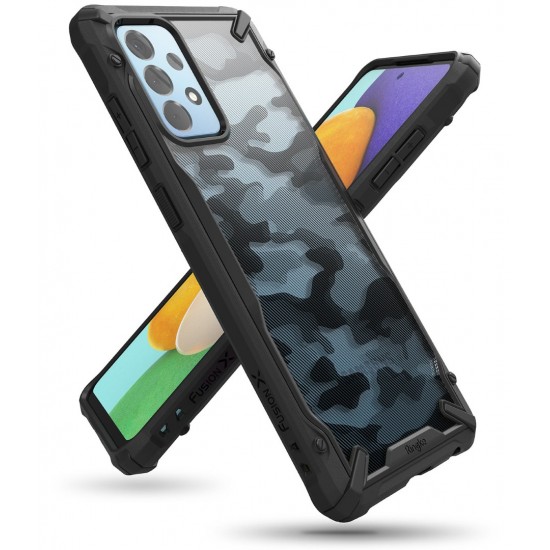 Θήκη Σιλικόνης Ringke Fusion X durable PC Case with TPU Bumper for Samsung Galaxy Galaxy A52 / A52 5G / A52S 5G Camo black (XDSG0047)