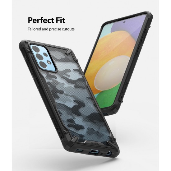 Θήκη Σιλικόνης Ringke Fusion X durable PC Case with TPU Bumper for Samsung Galaxy Galaxy A52 / A52 5G / A52S 5G Camo black (XDSG0047)