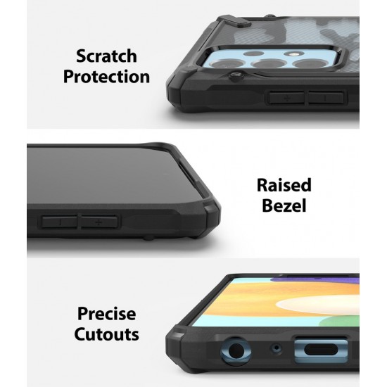 Θήκη Σιλικόνης Ringke Fusion X durable PC Case with TPU Bumper for Samsung Galaxy Galaxy A52 / A52 5G / A52S 5G Camo black (XDSG0047)