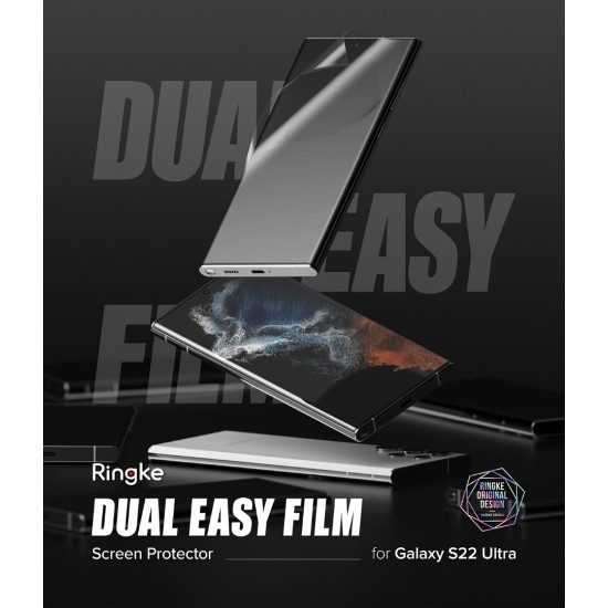 Μεμβράνη Προστασίας Ringke Screen Protector Dual Easy Film Samsung Galaxy S22 Ultra (1 + 1 Added Bonus Pack) (D2E044)