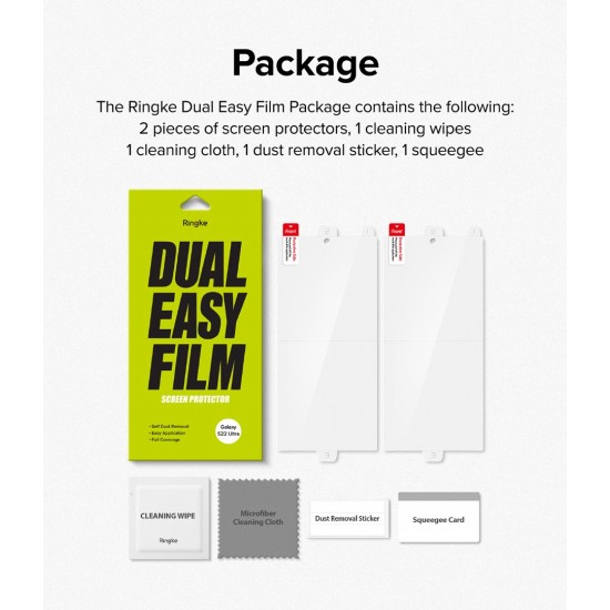 Μεμβράνη Προστασίας Ringke Screen Protector Dual Easy Film Samsung Galaxy S22 Ultra (1 + 1 Added Bonus Pack) (D2E044)