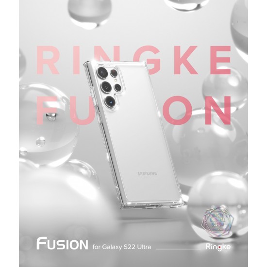 Θήκη Σιλικόνης Ringke Fusion TPU case with frame for Samsung Galaxy S22 Ultra transparent