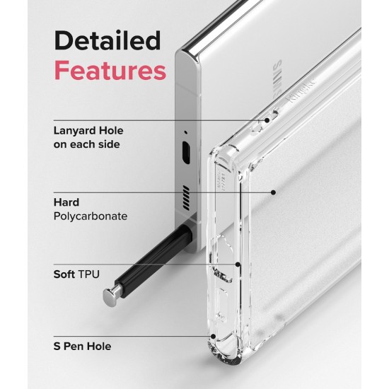 Θήκη Σιλικόνης Ringke Fusion TPU case with frame for Samsung Galaxy S22 Ultra transparent