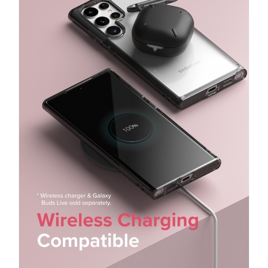 Θήκη Σιλικόνης Ringke Fusion TPU case with frame for Samsung Galaxy S22 Ultra transparent
