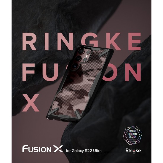 Θήκη Σιλικόνης Ringke Fusion X case armored cover with frame for Samsung Galaxy S22 Ultra black