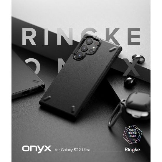 Θήκη Σιλικόνης Ringke Onyx Durable TPU Case Cover for Samsung Galaxy Galaxy S22 Ultra Black (N597E55)
