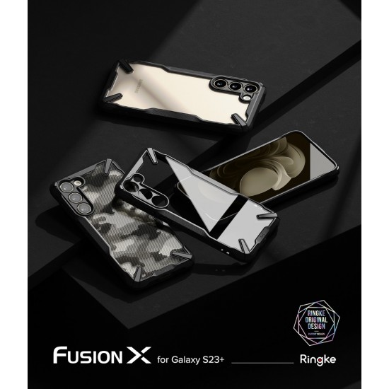 Θήκη Σιλικόνης Ringke Fusion X case armored cover with frame for Samsung Galaxy S23 Plus (FX691E55)  Black