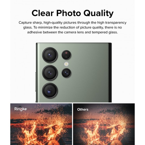 Γυαλί Προστασίας Κάμερας Ringke Camera Lens Frame Glass for Samsung Galaxy S23 Ultra (CM01718RS) Black
