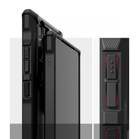 Θήκη Σιλικόνης Ringke Fusion X Case Armored Cover With Frame for Samsung Galaxy S24 Ultra (FX797E55)  Black