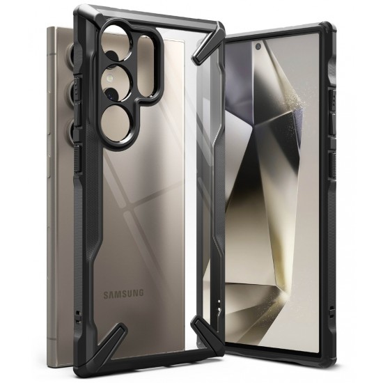 Θήκη Σιλικόνης Ringke Fusion X Case Armored Cover With Frame for Samsung Galaxy S24 Ultra (FX797E55)  Black