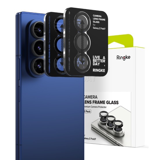 Γυαλί Προστασίας Κάμερας Ringke Camera Lens Frame Glass (2 Τεμάχια) for Samsung Galaxy Z Fold 7 (CLF1G1114) Black