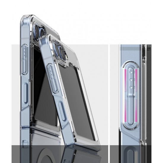 Θήκη Σιλικόνης Ringke Fusion Magnetic polycarbonate case with TPU frame for Samsung Galaxy Z Flip 6  / Z Flip 7 FE Clear (FMG856E52)