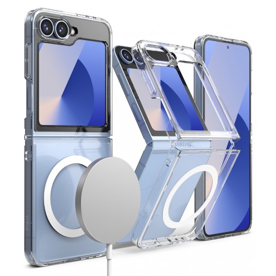 Θήκη Σιλικόνης Ringke Fusion Magnetic polycarbonate case with TPU frame for Samsung Galaxy Z Flip 6  / Z Flip 7 FE Clear (FMG856E52)