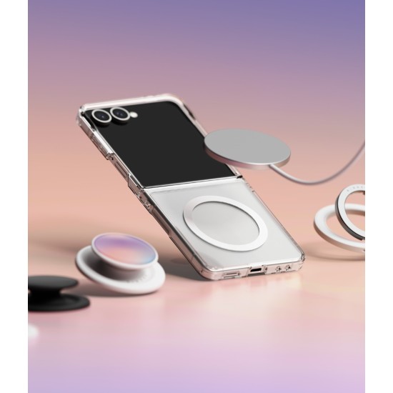 Θήκη Σιλικόνης Ringke Fusion Magnetic polycarbonate case with TPU frame for Samsung Galaxy Z Flip 7 Clear (FMG1079E52)