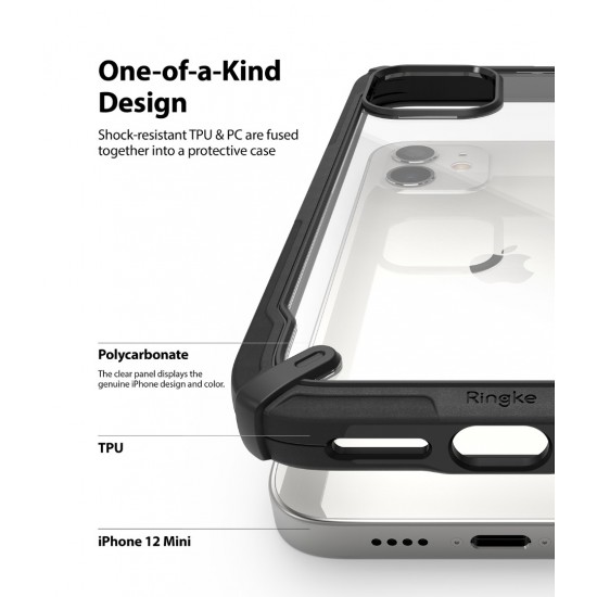 Θήκη Σιλικόνης Ringke Fusion X durable PC Case with TPU Bumper for iPhone 12 Mini black (FUAP0023) Θήκη Σιλικόνης Ringke Fusion X durable PC Case with TPU Bumper for iPhone 12 Mini black (FUAP0023)