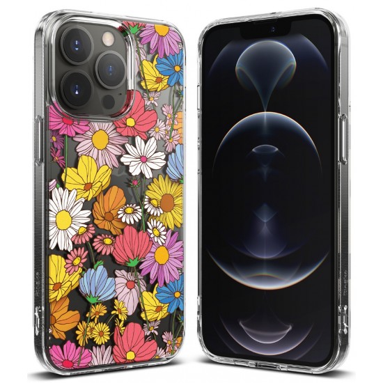 Θήκη Σιλικόνης Ringke Fusion Design PC Case with TPU Bumper for iPhone 13 Pro Max Vivid Flowers (FD553R50)