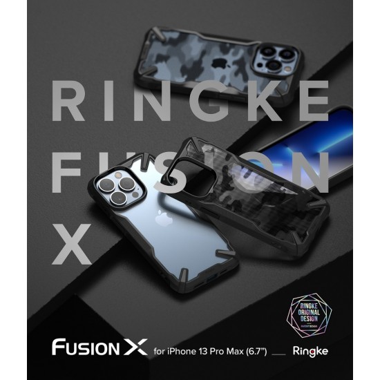 Θήκη Σιλικόνης Ringke Fusion X durable PC Case with TPU Bumper for iPhone 13 Pro Max Camo black (FX555E73) Θήκη Σιλικόνης Ringke Fusion X durable PC Case with TPU Bumper for iPhone 13 Pro Max Camo black (FX555E73)