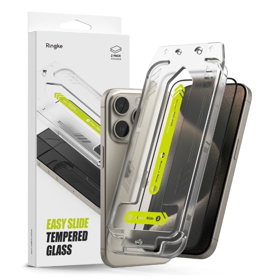 Γυαλί Προστασίας Ringke Easy Slide Tempered Glass Screen Protector for iPhone 15 Pro Max (2 Τεμάχια) (G4as827)