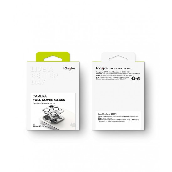 Γυαλί Προστασίας Κάμερας Ringke Camera Tempered Glass for iPhone 15 Pro Max 2 τεμάχια (C1G038)