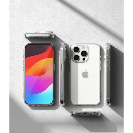 Θήκη Σιλικόνης Ringke Fusion TPU case with frame for iPhone 15 Pro Μax Matte Clear (FM742E52)
