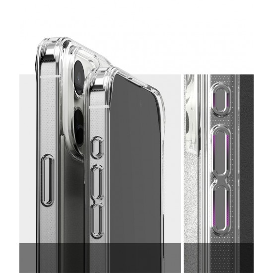 Θήκη Σιλικόνης Ringke Fusion TPU case with frame for iPhone 15 Pro Μax Matte Clear (FM742E52)