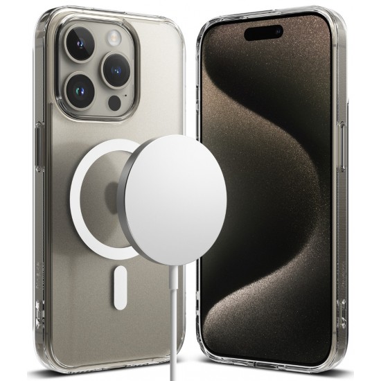 Θήκη Σιλικόνης Ringke Fusion Magnetic hard case with TPU frame for iPhone 15 Pro Max Mate Clear (FMGM742E52) (MagSafe compatible)