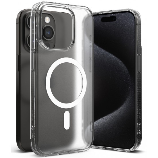 Θήκη Σιλικόνης Ringke Fusion Magnetic hard case with TPU frame for iPhone 15 Pro Max Mate Clear (FMGM742E52) (MagSafe compatible)
