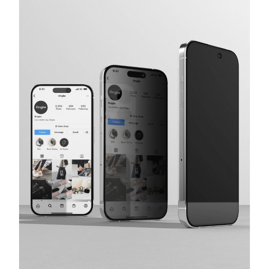 Γυαλί Προστασίας Ringke Privacy Tempered Glass Screen Protector Full Coveraged For iPhone 15 Pro Max jig Package (G4as120)