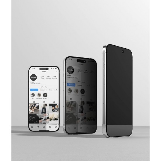 Γυαλί Προστασίας Ringke Privacy Tempered Glass Screen Protector Full Coveraged For iPhone 15 Pro Max jig Package (G4as120)