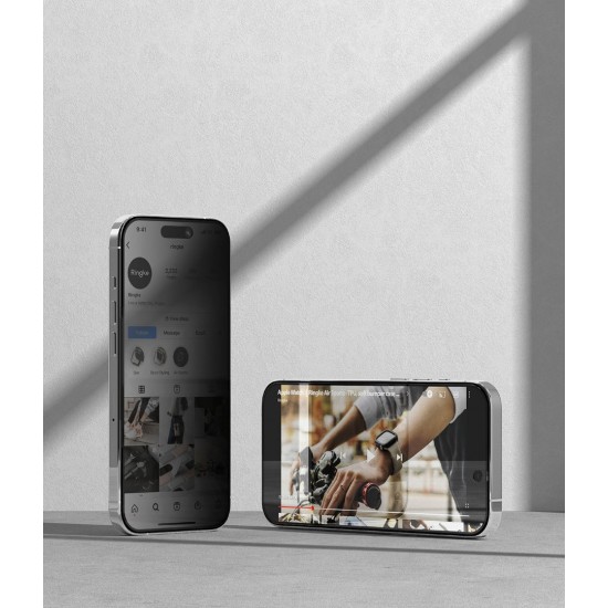 Γυαλί Προστασίας Ringke Privacy Tempered Glass Screen Protector Full Coveraged For iPhone 15 Pro Max jig Package (G4as120)