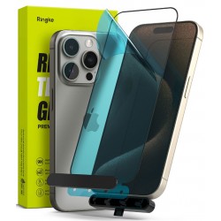 Γυαλί Προστασίας Ringke Invisible Defender ID Full Glass Tempered Glass Tough Screen Protector with Frame for iPhone 15 Pro Max jig Package (G4as116)